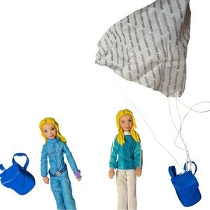 Mary-Kate & Ashley Olsen Twin Dolls w/ Parachute Vintage 2000s